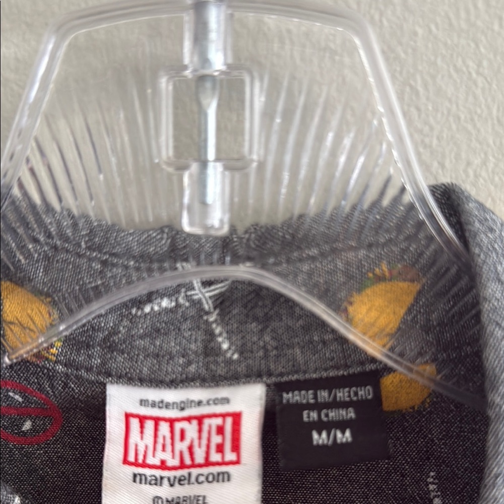 Marvel Deadpool Gray Button-Down Shirt - image 2